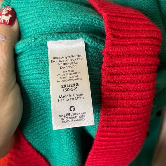 Ugly Christmas Gangsta Santa Claus Sweater 2XL Naughty or Nice Holiday - Picture 5 of 5